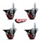 Service Caster 3'' Red Poly Wheel Swivel 3/4'' Square Stem Caster Set with Brake, 4PK SCC-SQ20S314-PPUB-RED-PLB-34-4 - alternate 3